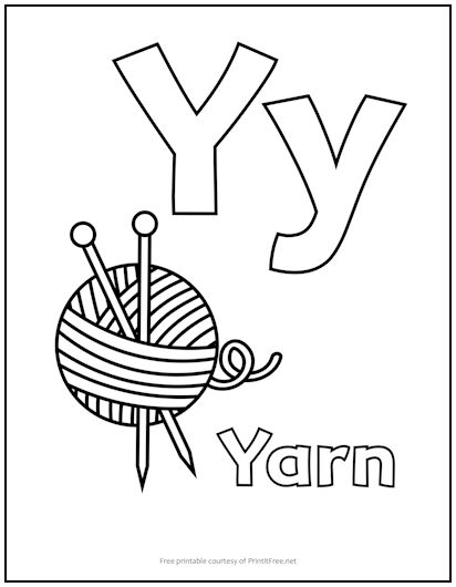 free printable letter y coloring pages