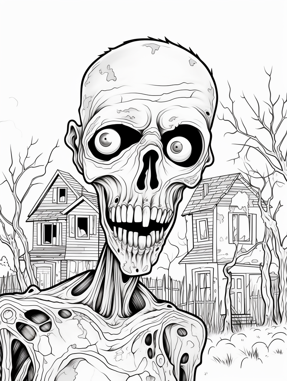Zombie House - Free Printable Coloring Page by Coloring-Collective ...