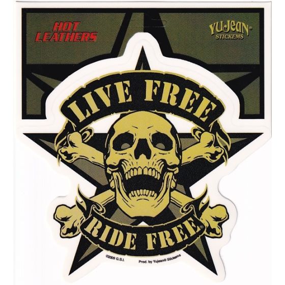 Aufkleber Live Free Skull
