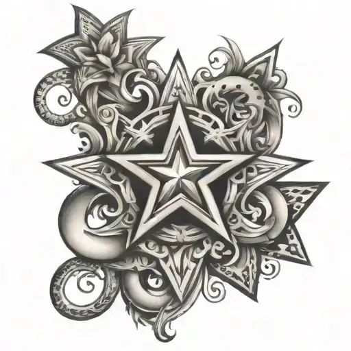 Stars Tattoo Design Download High Resolution Digital Art PNG ...