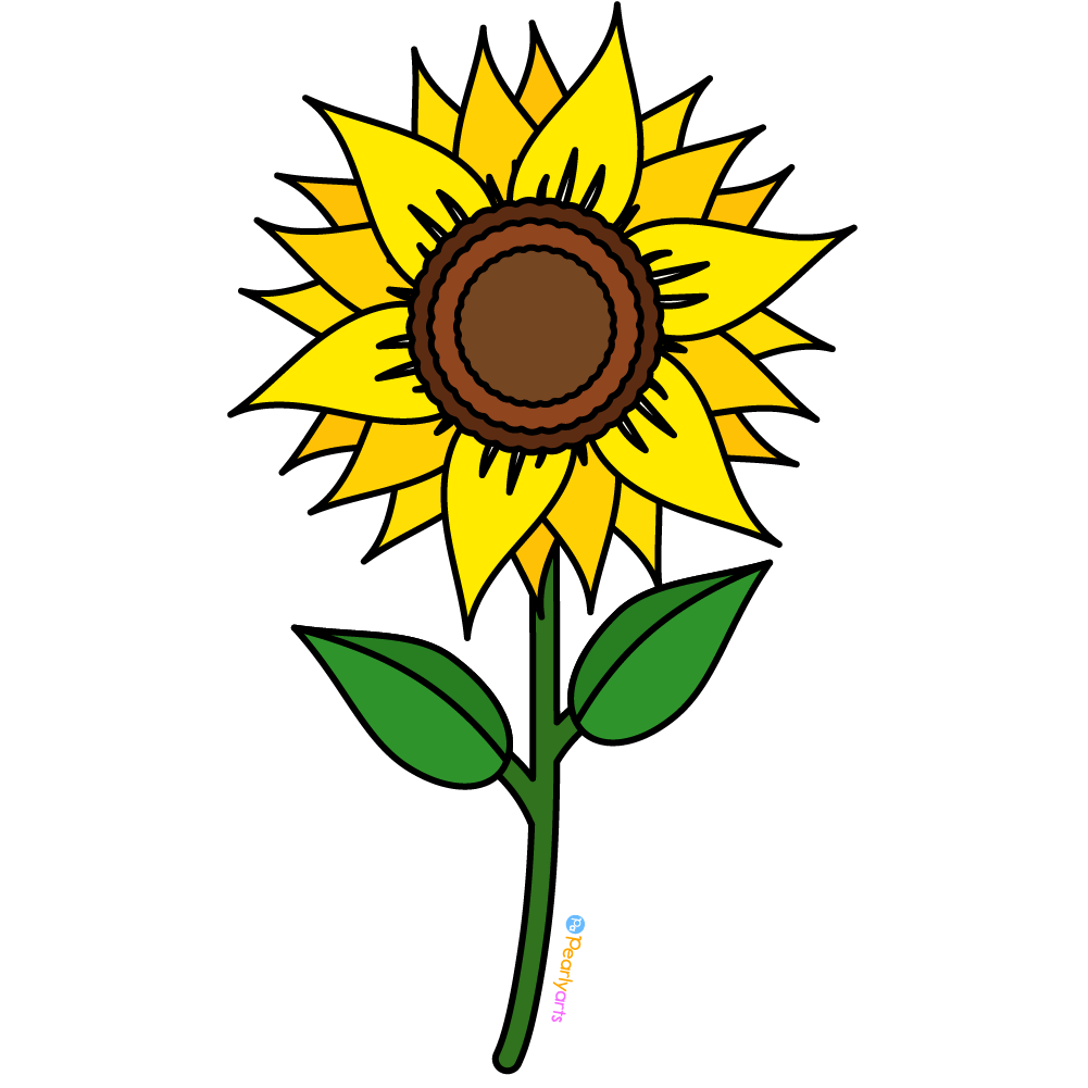 Sunflower profile clipart - Clipground