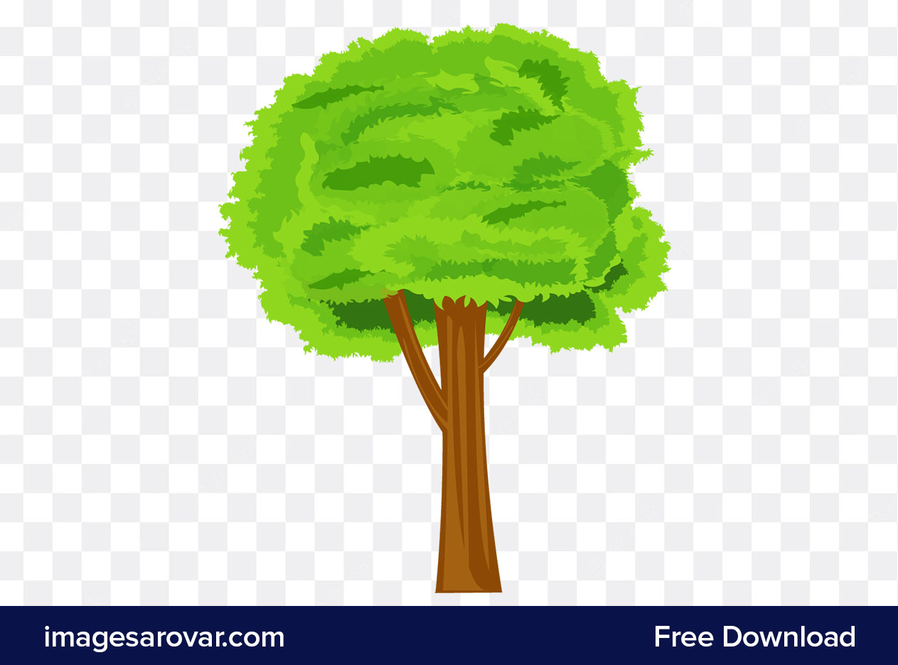Colorful natural tree clipart png vector illustration free ...