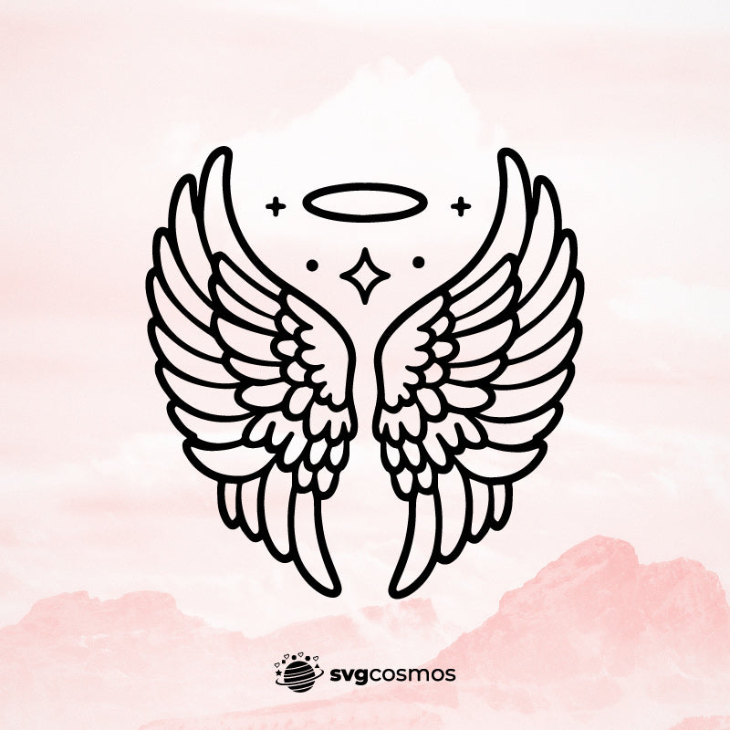 Angel Wings v1 vector svg cricut
