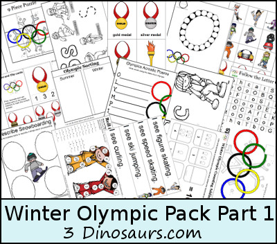 Free Winter Olympics Pack Part 1 – 3 Dinosaurs