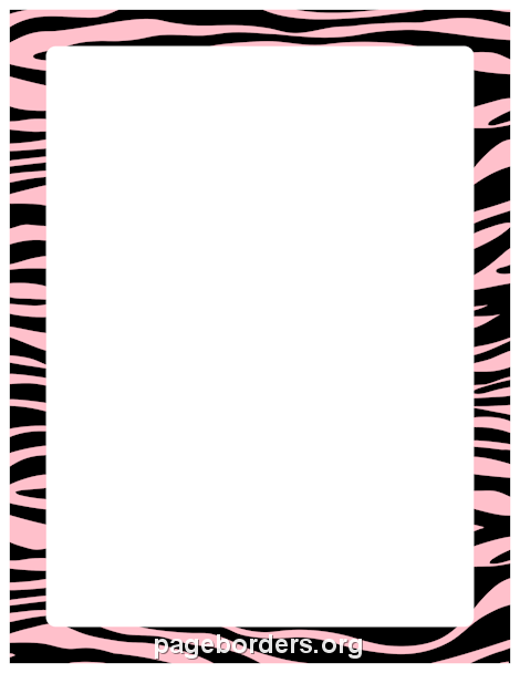 Pink and Black Zebra Print Border: Clip Art, Page Border, and ...