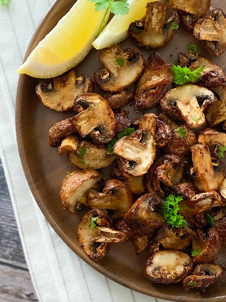 Healthy Air Fryer Mushrooms [Oil Free] This Healthy Kitchen