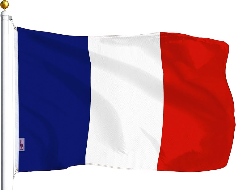 G128 France Flag French Flag French National Flag France French Country  Flag 3 x 5 ft Print Quality Polyester Brass Eyelets Double Stitched ...