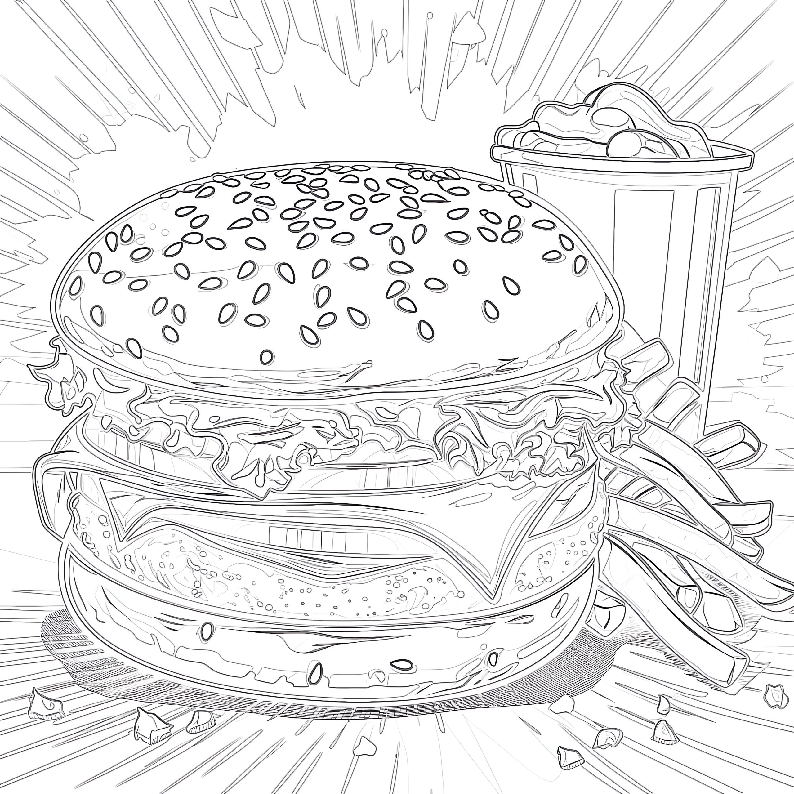 french fries coloring page