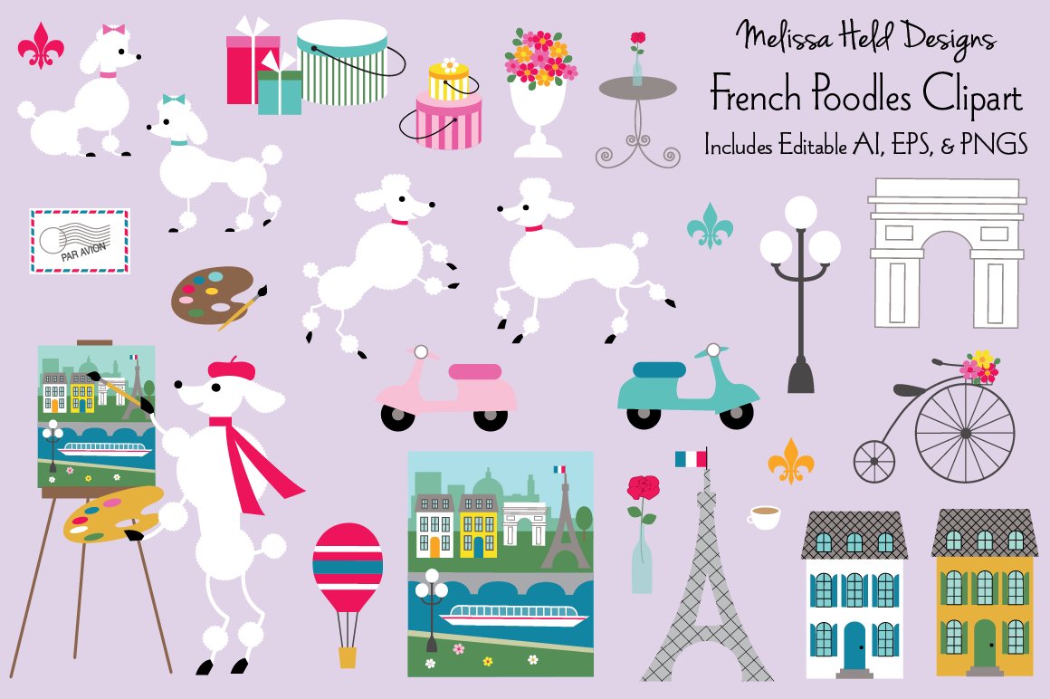 french poodle clipart