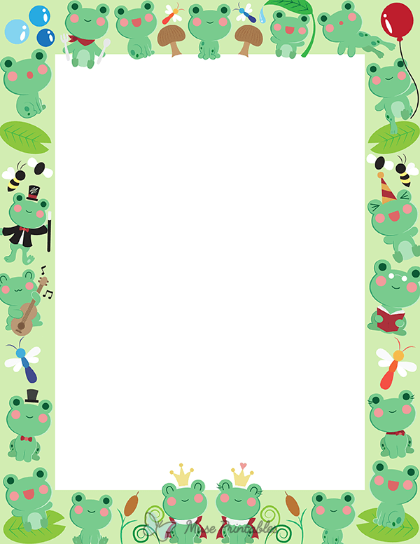 Printable Frog Page Border