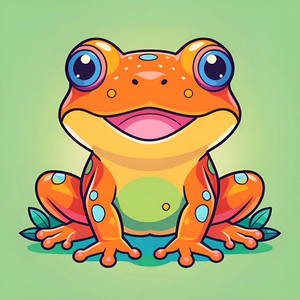 Colorful Cartoon Frog Illustration - Free Download - AI Scribbles