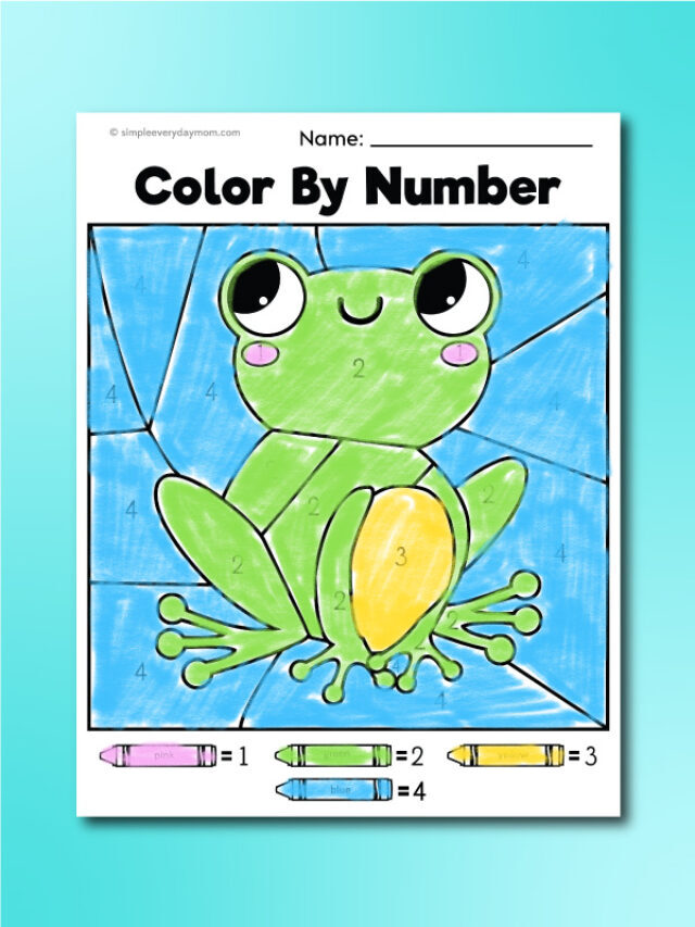 Frog Color By Number Printables For Kids Story - Simple Everyday Mom