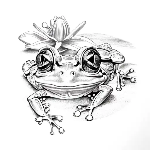 frog on lily pad tattoo