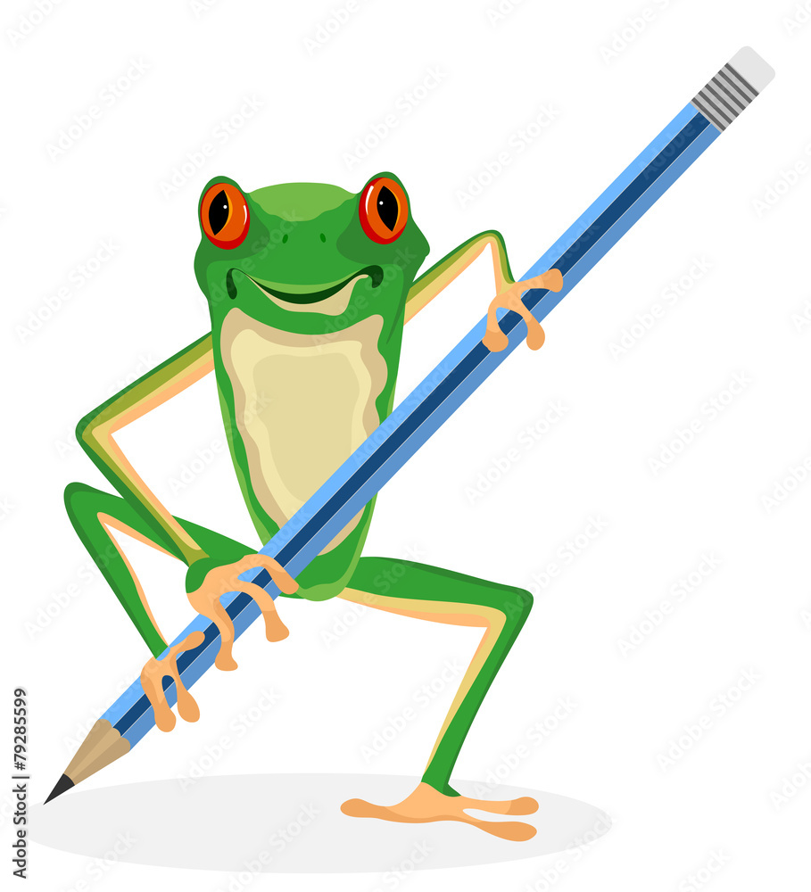 frog pencil cliparts