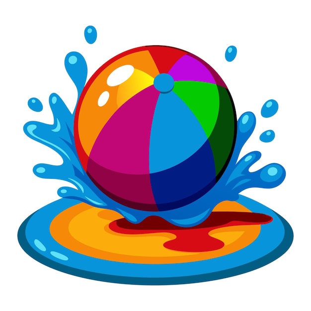 3D render of ball splashing the floor in studio set with drops ...