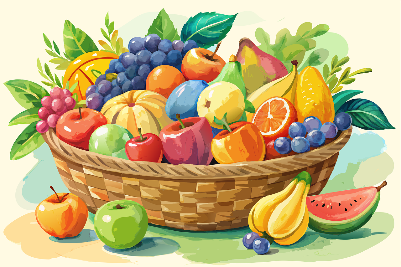 fruit basket clipart 2024
