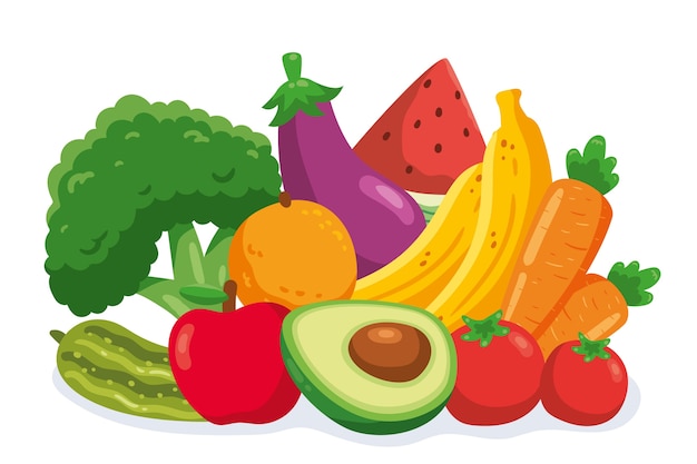fruits and vegetables clipart