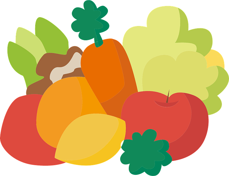 fruits and vegetables clipart