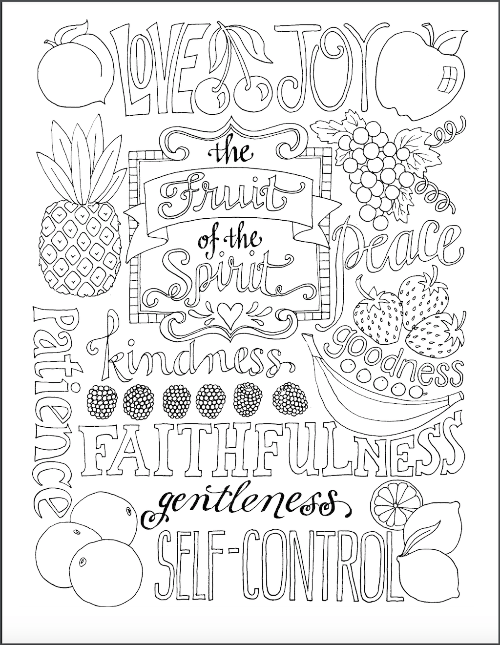 fruits of the spirit coloring page
