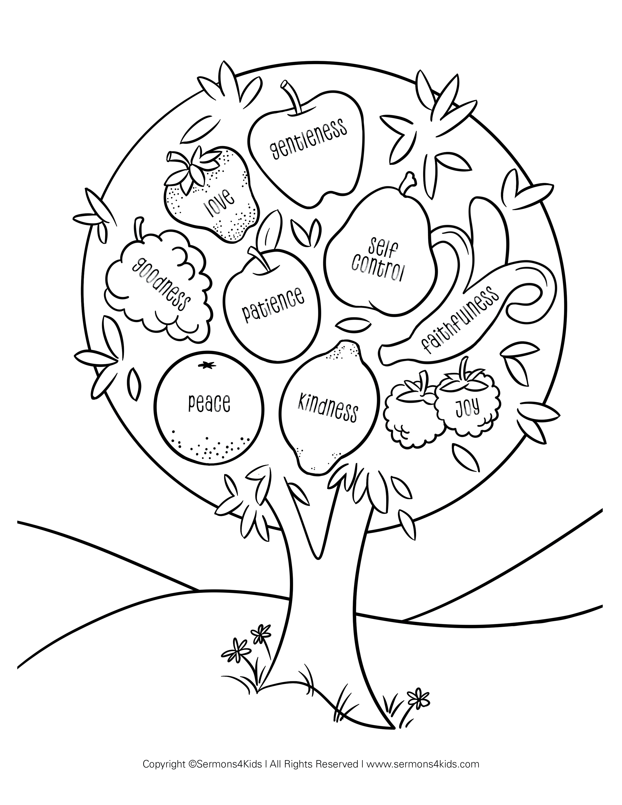 fruits of the spirit coloring page