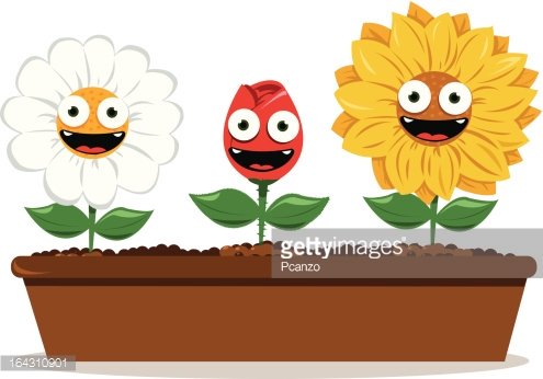 funny flowers cliparts
