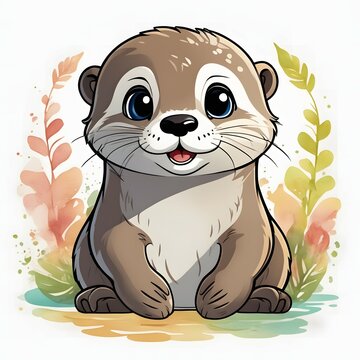 funny otter cliparts