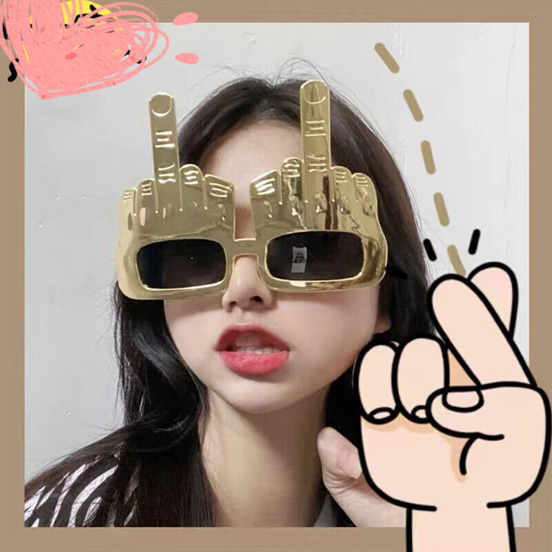 Creative Vertical Middle Finger Party Glasses Decoration Props ...