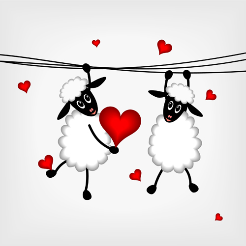 Set of Funny valentine card vector graphics 03 free download