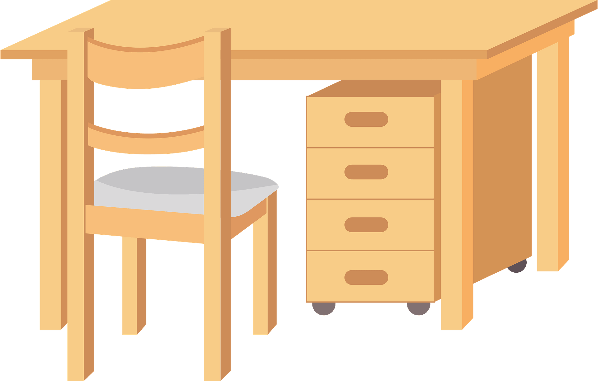 Desk and Chair Furniture - Free vector clipart images on clipart library.com