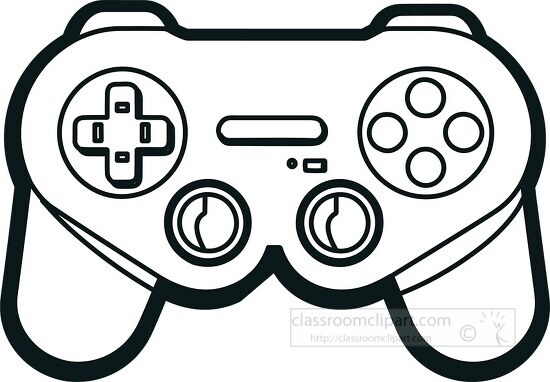 Technology Clipart-gaming controller black outline clip art