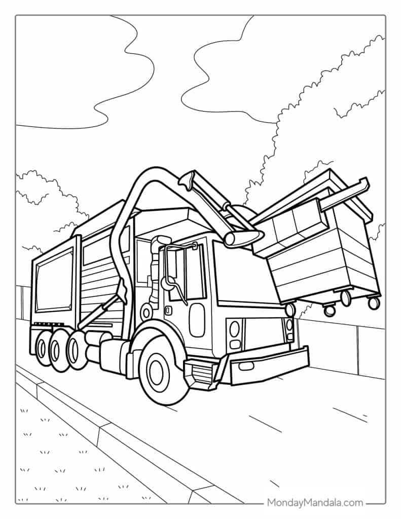 garbage truck coloring page