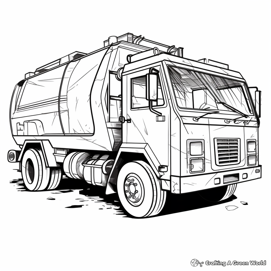 Garbage Truck Coloring Pages - Garbage Truck Coloring Page 6