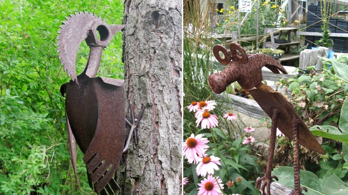 20 Ideas to Turn Old Tools into Garden Art