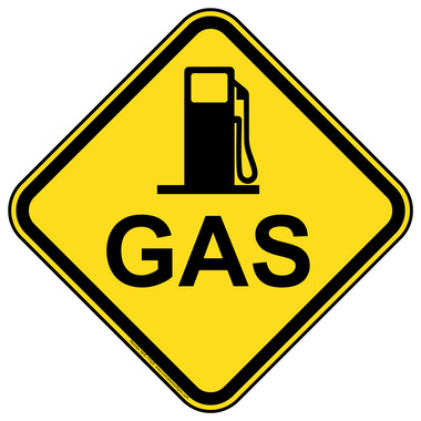 Hazmat Information Gas Sign - Yellow Reflective - US Made