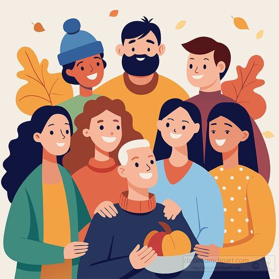 Thanksgiving Clipart-a family gathering to give thanks and ...