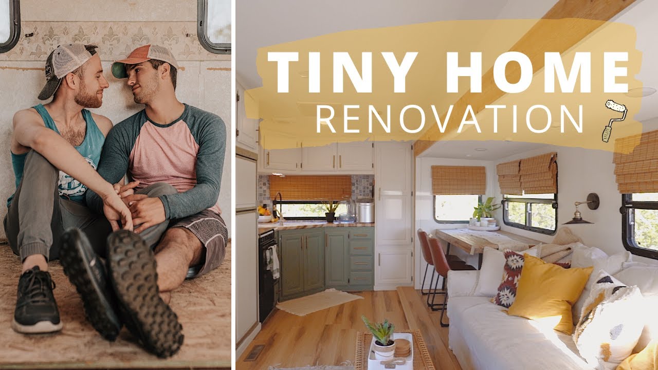 Gay Couple builds gorgeous TINY HOUSE | RV Renovation!