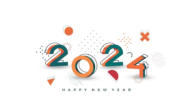 Premium Vector | Happy new year 2024 with geometry concept Premium ...