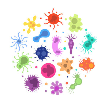 Bacteria germ. Pandemic viruses biological, allergy microbes ...