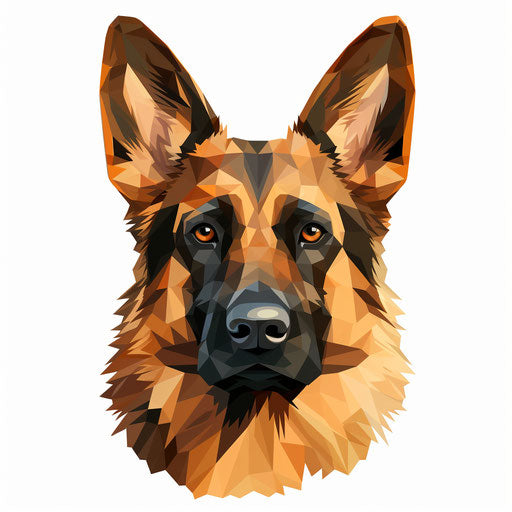 German Shepherd Clipart in Minimalist Art Style: 4K Vector Clipart