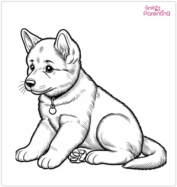 german shepherd puppy coloring pages