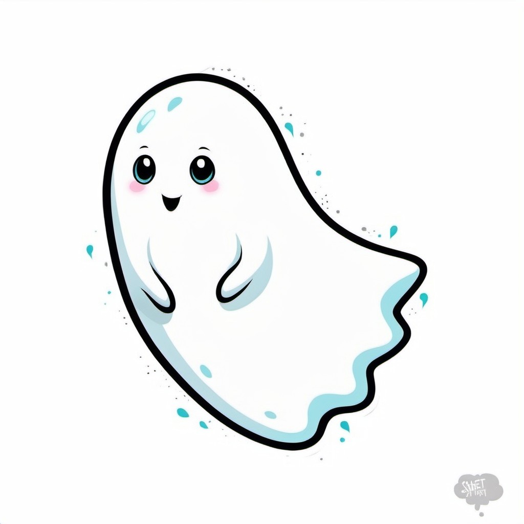 Adorable Cartoon Ghost Sheet | Stable Diffusion Online