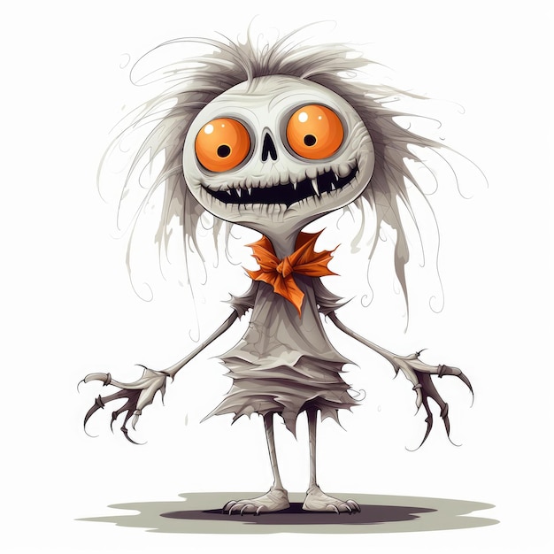 A Whimsical Ghoul Halloween Clipart on a White Background PNG ...