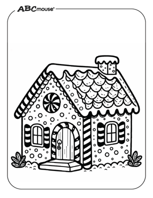 gingerbread house color page