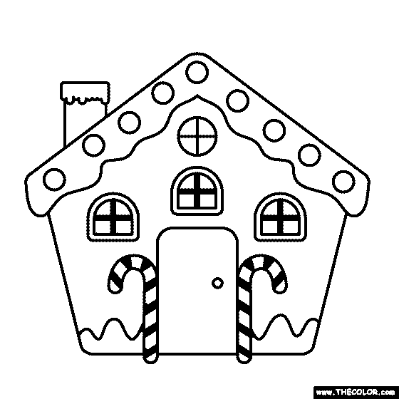 gingerbread house pictures to color