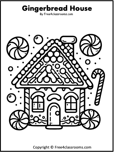gingerbread house pictures to color