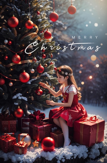 Merry christmas girl | Premium AI-generated PSD