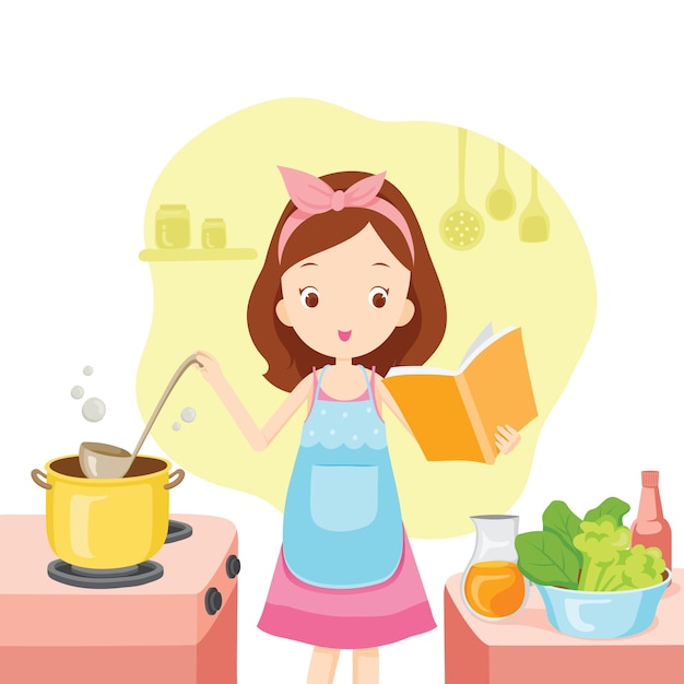 girl cooking cliparts