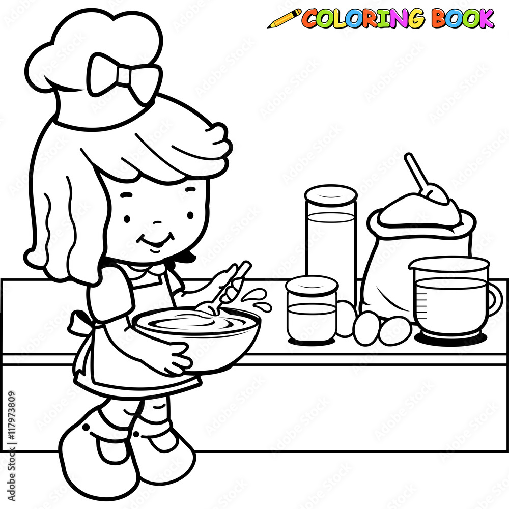 girl cooking cliparts