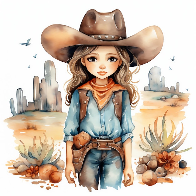 girl cowboy cliparts