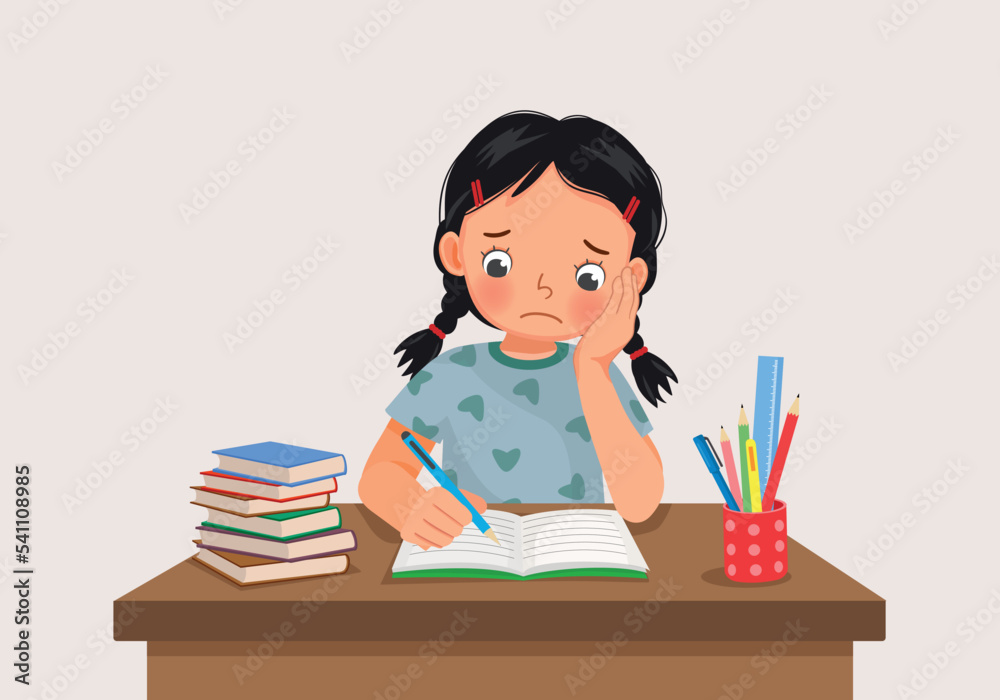 girl doing homework